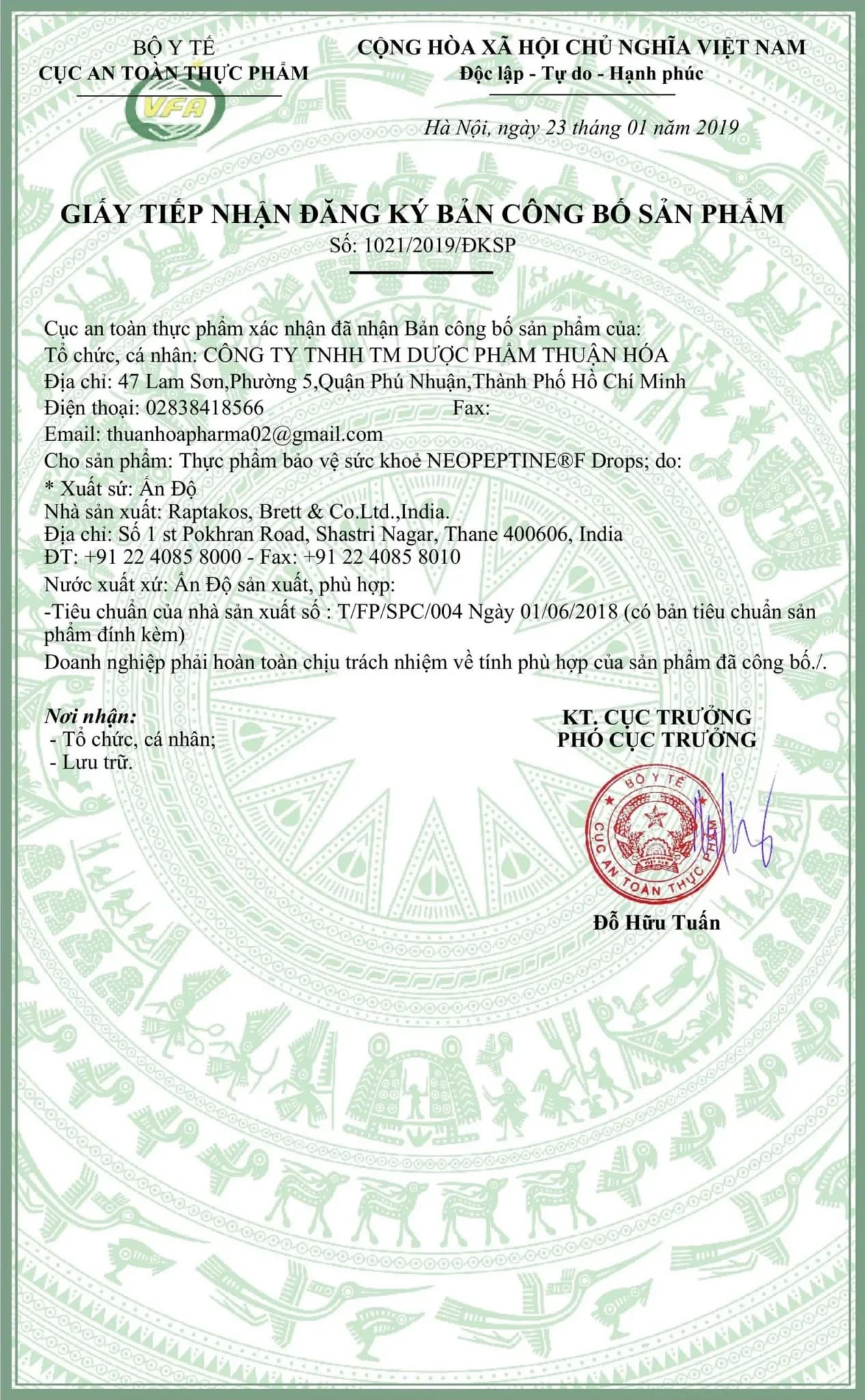 Hồ sơ công bố 1